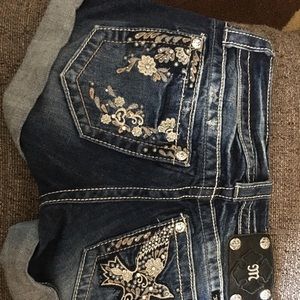 Miss Me JP5691H5 denim rolled cuff denim shorts